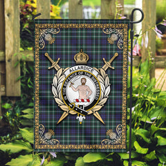 Allardice Tartan Crest Garden Flag - Celtic Thistle Style