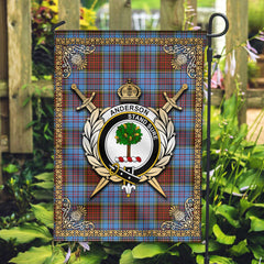 Anderson Modern Tartan Crest Garden Flag - Celtic Thistle Style