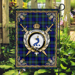 Arbuthnot Modern Tartan Crest Garden Flag - Celtic Thistle Style
