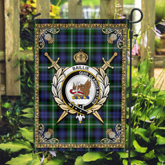 Baillie Modern Tartan Crest Garden Flag - Celtic Thistle Style