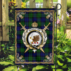 Bannatyne Tartan Crest Garden Flag - Celtic Thistle Style