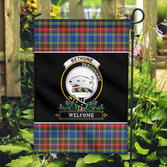 Bethune Modern Tartan Crest Garden Flag - Welcome Style