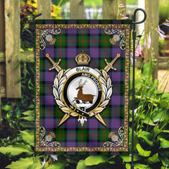 Blair Modern Tartan Crest Garden Flag - Celtic Thistle Style