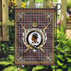 Borthwick Ancient Tartan Crest Garden Flag - Celtic Thistle Style