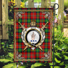 Boyd Modern Tartan Crest Garden Flag - Celtic Thistle Style