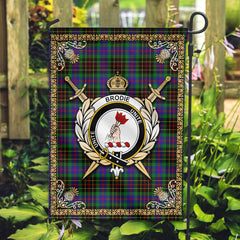 Brodie Hunting Modern Tartan Crest Garden Flag - Celtic Thistle Style