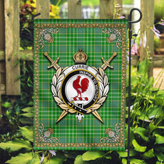 Currie or Curry Tartan Crest Garden Flag - Celtic Thistle Style