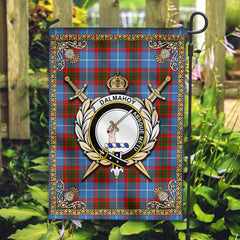 Dalmahoy Tartan Crest Garden Flag - Celtic Thistle Style