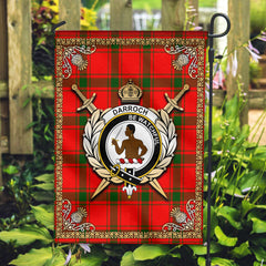 Darroch (Gourock) Tartan Crest Garden Flag - Celtic Thistle Style