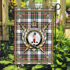 Dennistoun Tartan Crest Garden Flag - Celtic Thistle Style
