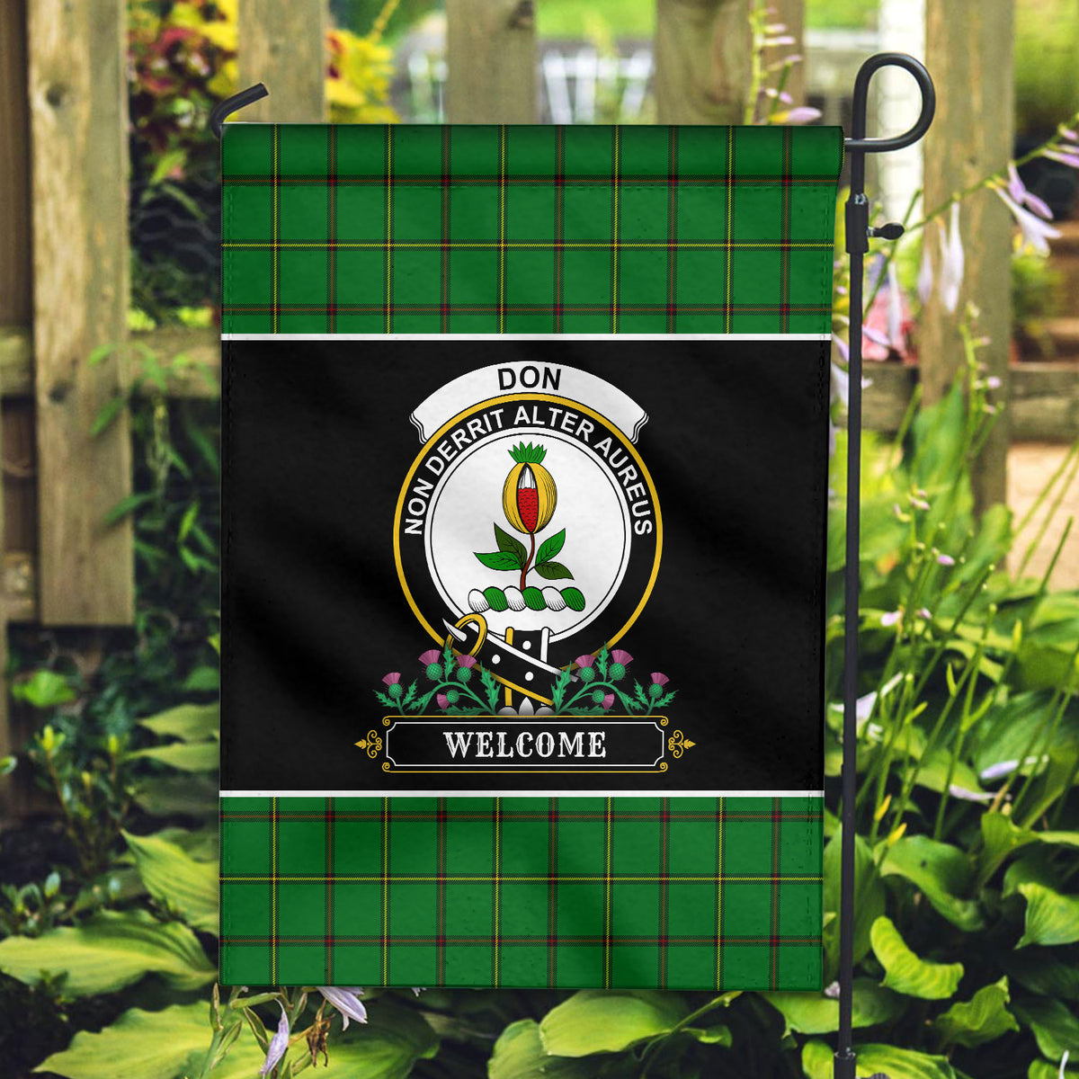 Don Tartan Crest Garden Flag - Welcome Style