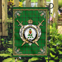 Don Tartan Crest Garden Flag - Celtic Thistle Style