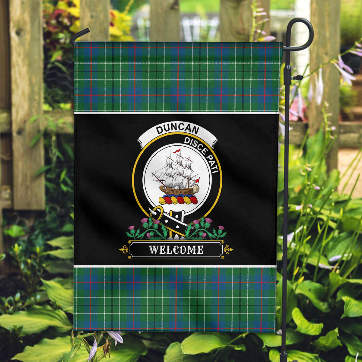 Duncan Ancient Tartan Crest Garden Flag - Welcome Style