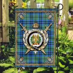 Falconer Tartan Crest Garden Flag - Celtic Thistle Style