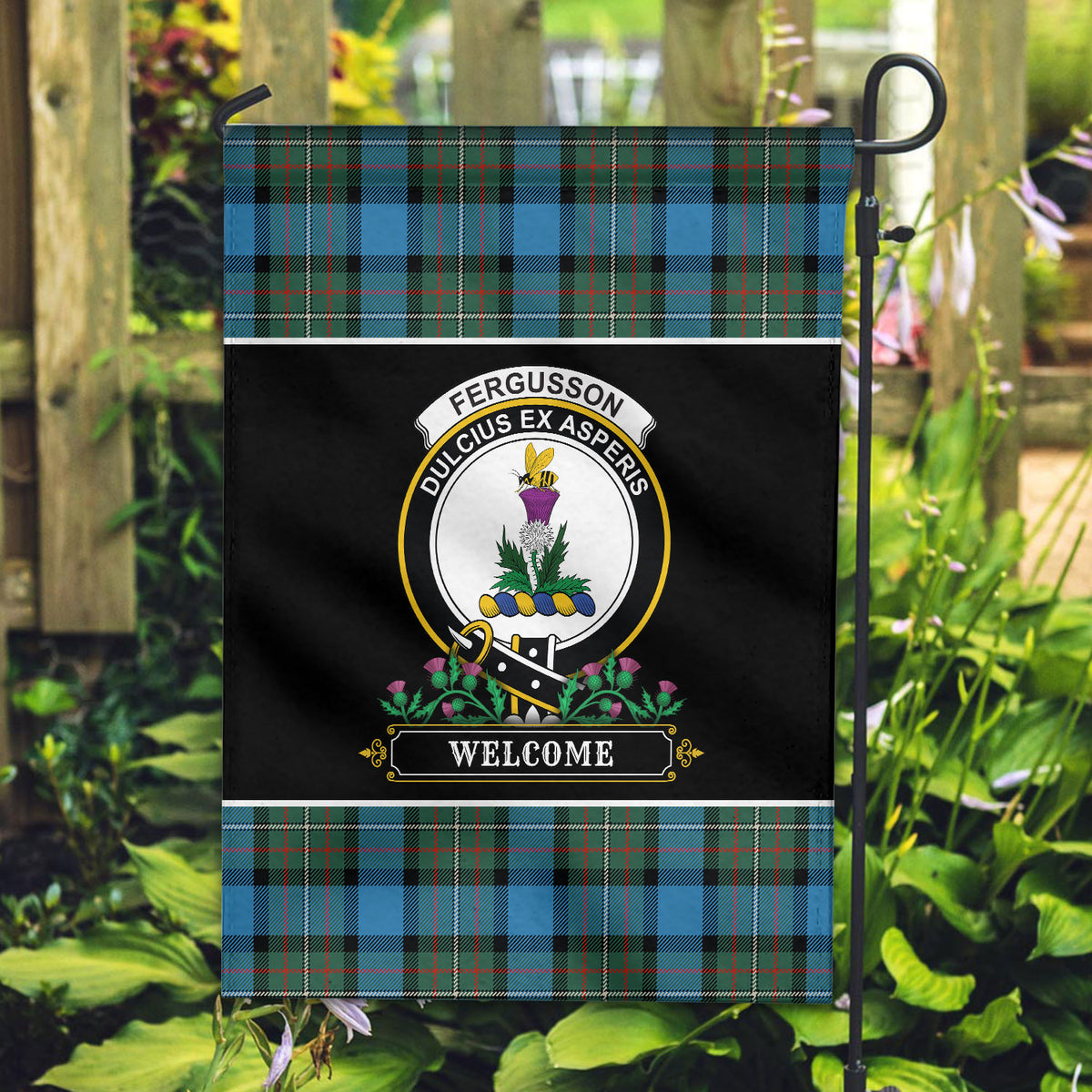 Fergusson Ancient Tartan Crest Garden Flag - Welcome Style