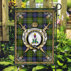 Fergusson Modern Tartan Crest Garden Flag - Celtic Thistle Style