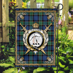 Fletcher Ancient Tartan Crest Garden Flag - Celtic Thistle Style