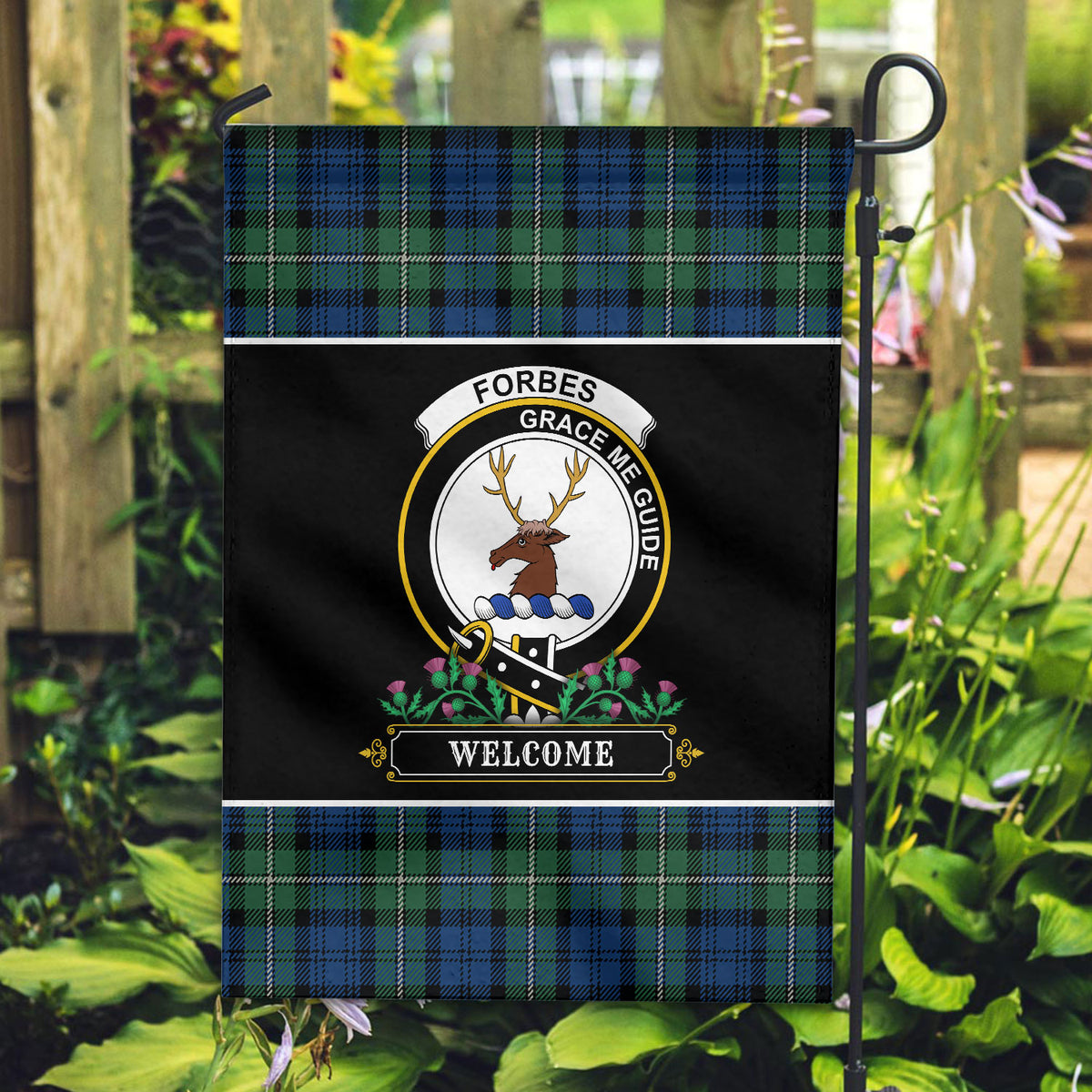 Forbes Ancient Tartan Crest Garden Flag - Welcome Style