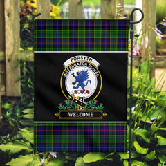 Forsyth Modern Tartan Crest Garden Flag - Welcome Style