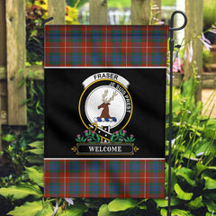 Fraser (of Lovat) Ancient Tartan Crest Garden Flag - Welcome Style