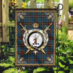 Fraser (of Lovat) Hunting Ancient Tartan Crest Garden Flag - Celtic Thistle Style