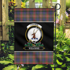 Fraser (of Lovat) Hunting Modern Tartan Crest Garden Flag - Welcome Style