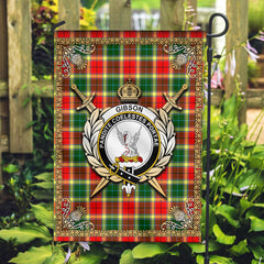 Gibson Tartan Crest Garden Flag - Celtic Thistle Style