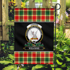 Gibson Tartan Crest Garden Flag - Welcome Style