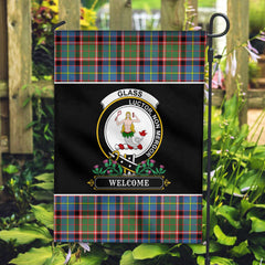 Glass Tartan Crest Garden Flag - Welcome Style