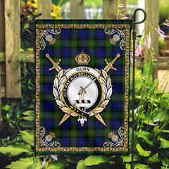 Gunn Modern Tartan Crest Garden Flag - Celtic Thistle Style