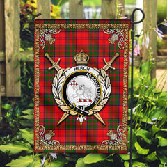 Heron Tartan Crest Garden Flag - Celtic Thistle Style