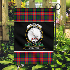 Hopkirk Tartan Crest Garden Flag - Welcome Style