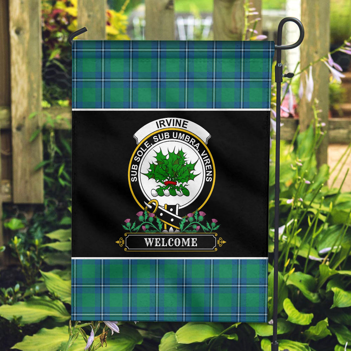 Irvine Ancient Tartan Crest Garden Flag - Welcome Style