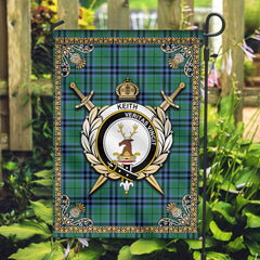 Keith Ancient Tartan Crest Garden Flag - Celtic Thistle Style