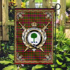 Kinninmont Tartan Crest Garden Flag - Celtic Thistle Style