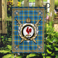 Laing Tartan Crest Garden Flag - Celtic Thistle Style