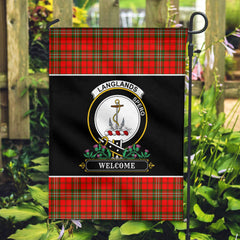 Langlands Tartan Crest Garden Flag - Welcome Style