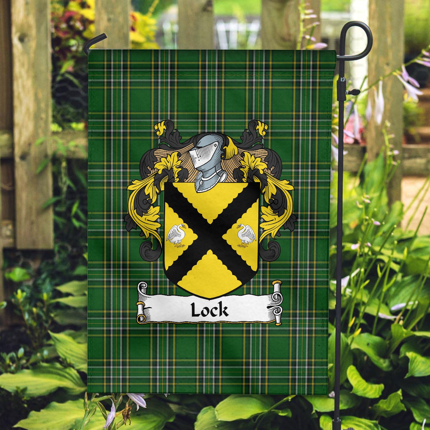 Lock Tartan Crest Garden Flag