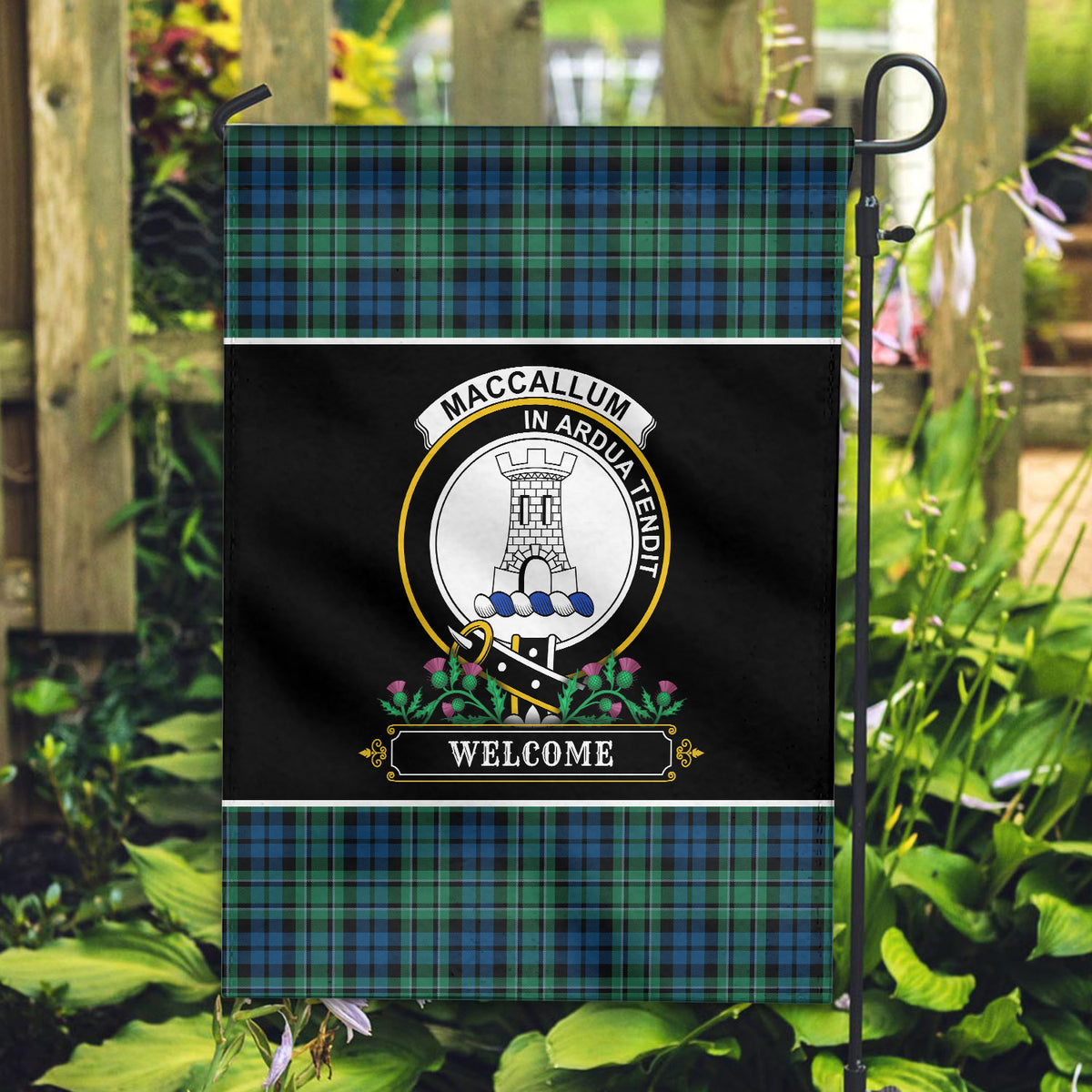 MacCallum Ancient Tartan Crest Garden Flag - Welcome Style