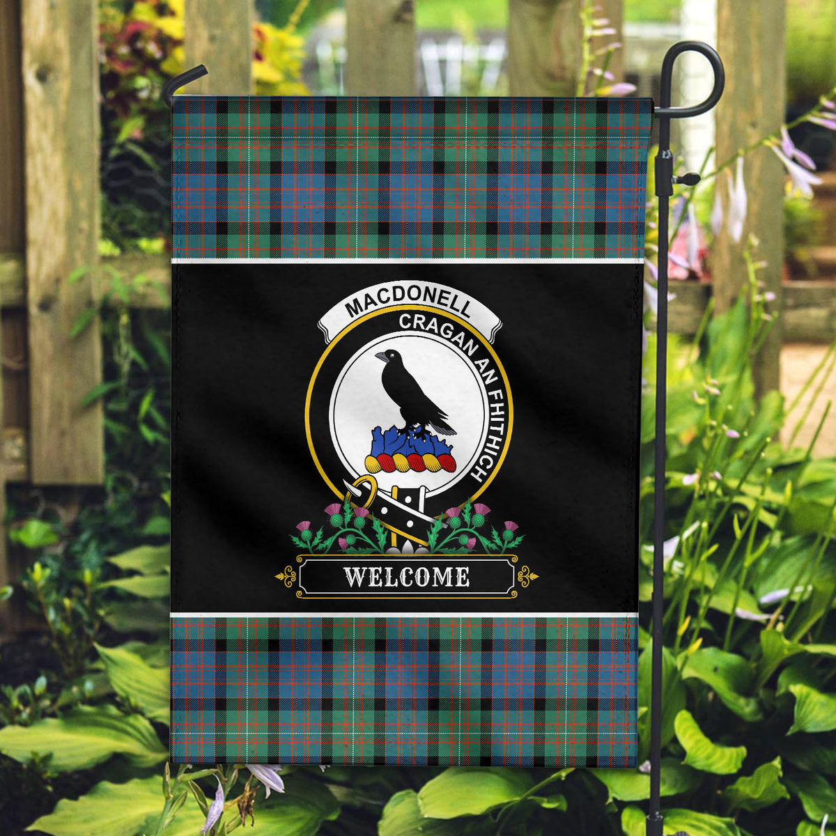 MacDonnell of Glengarry Ancient Tartan Crest Garden Flag - Welcome Style