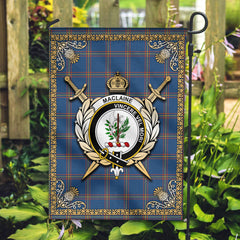 MacLaine of Loch Buie Hunting Ancient Tartan Crest Garden Flag - Celtic Thistle Style