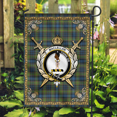 MacLellan Ancient Tartan Crest Garden Flag - Celtic Thistle Style