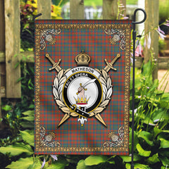 Matheson Ancient Tartan Crest Garden Flag - Celtic Thistle Style