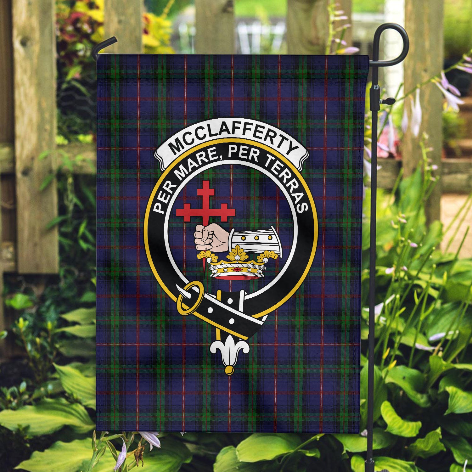 McClafferty Tartan Crest Garden Flag