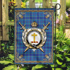 Mercer Modern Tartan Crest Garden Flag - Celtic Thistle Style