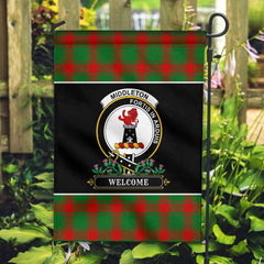 Middleton Modern Tartan Crest Garden Flag - Welcome Style