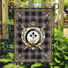 Moffat Modern Tartan Crest Garden Flag - Celtic Thistle Style