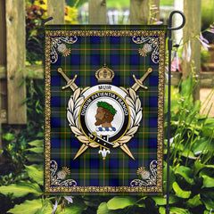 Muir Tartan Crest Garden Flag - Celtic Thistle Style