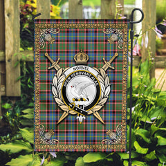 Norvel (or Norvill) Tartan Crest Garden Flag - Celtic Thistle Style