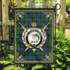 Paterson Tartan Crest Garden Flag - Celtic Thistle Style